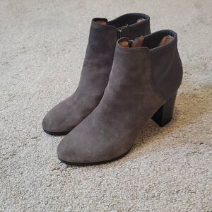 Vionic Orthaheel Perk Whitney Suede High Heel Ankle Boots Grey Size 9